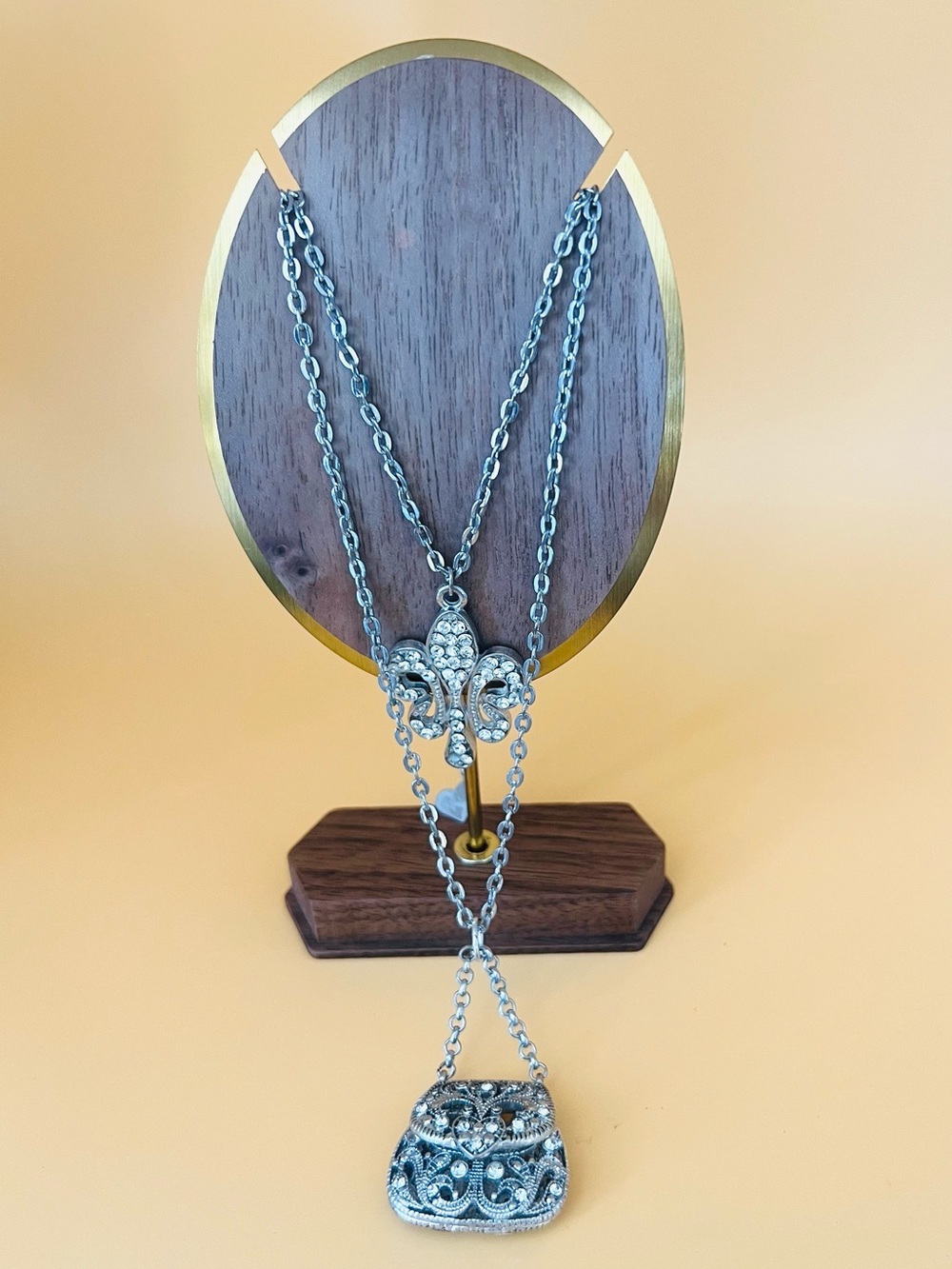 Double stainless steel Pendant Necklace